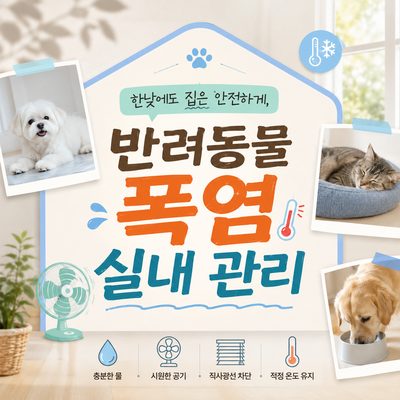 한낮에도 집은 안전하게, 반려동물 폭염 실내 관리