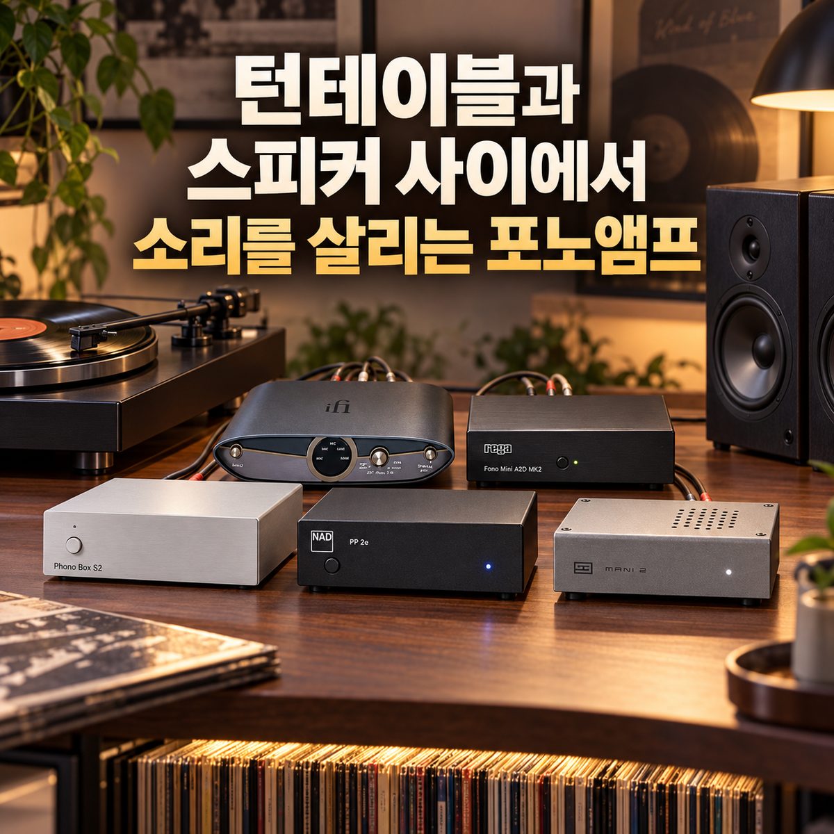 턴테이블과 스피커 사이에서 소리를 살리는 포노앰프