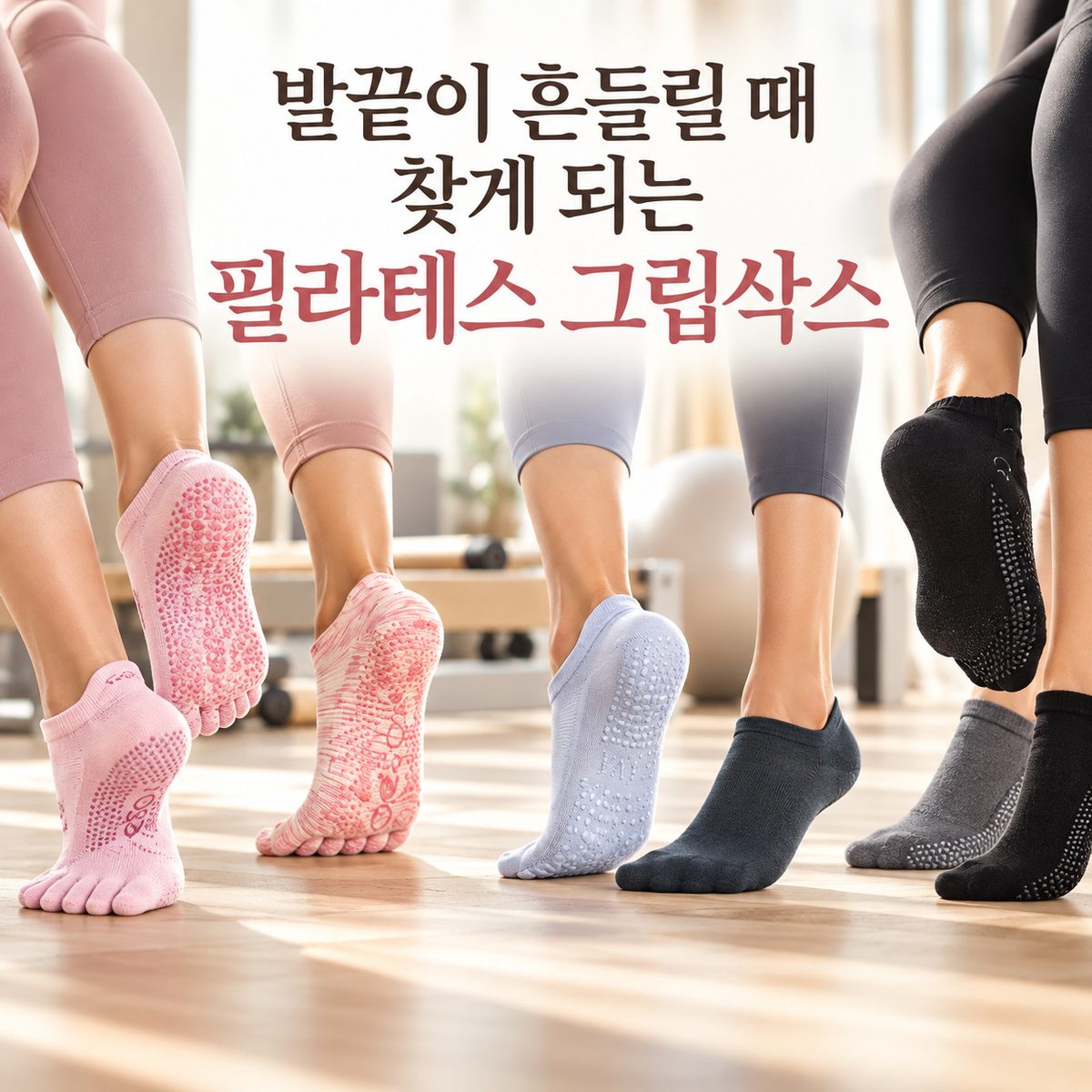 つま先が揺れるときに見つけたピラティスグリップソックス