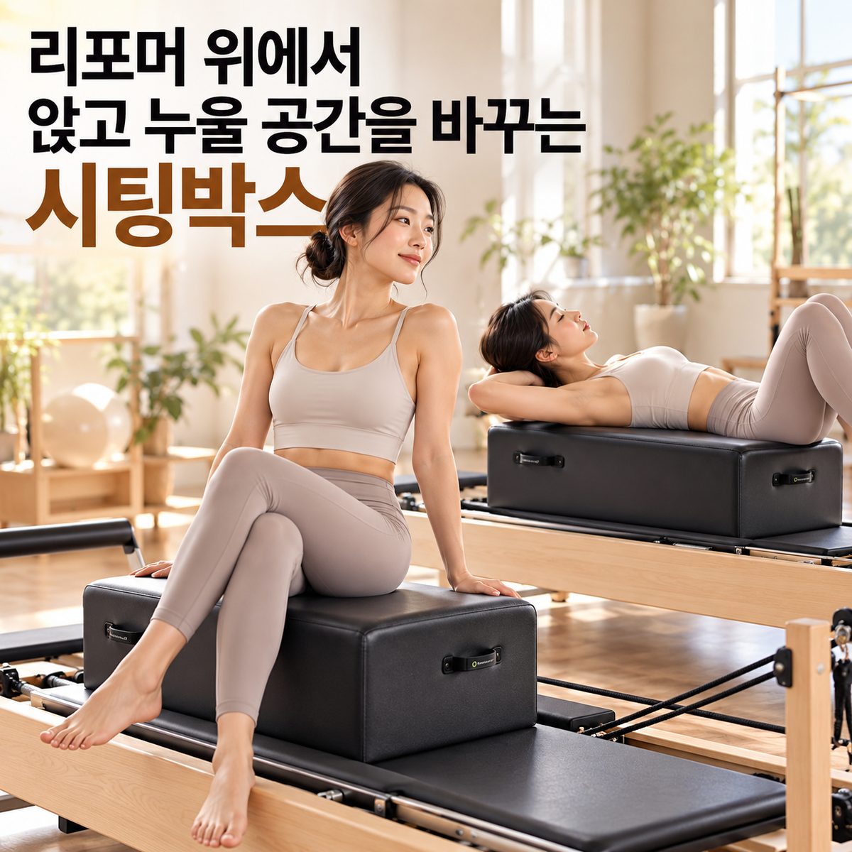 Sitting Box for Changing Seating and Lying Space on the Reformer
