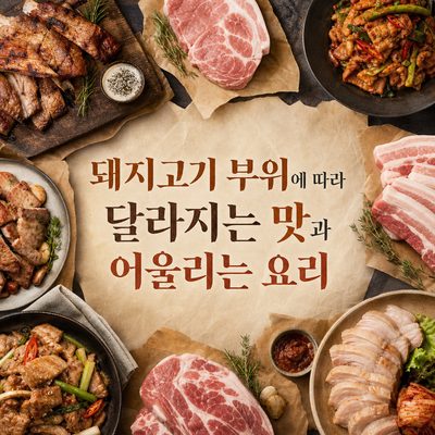 돼지고기 부위에 따라 달라지는 맛과 어울리는 요리