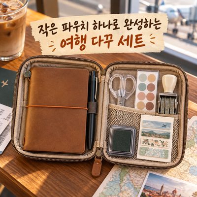 작은 파우치 하나로 완성하는 여행 다꾸 세트