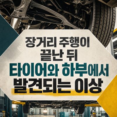 장거리 주행이 끝난 뒤 타이어와 하부에서 발견되는 이상