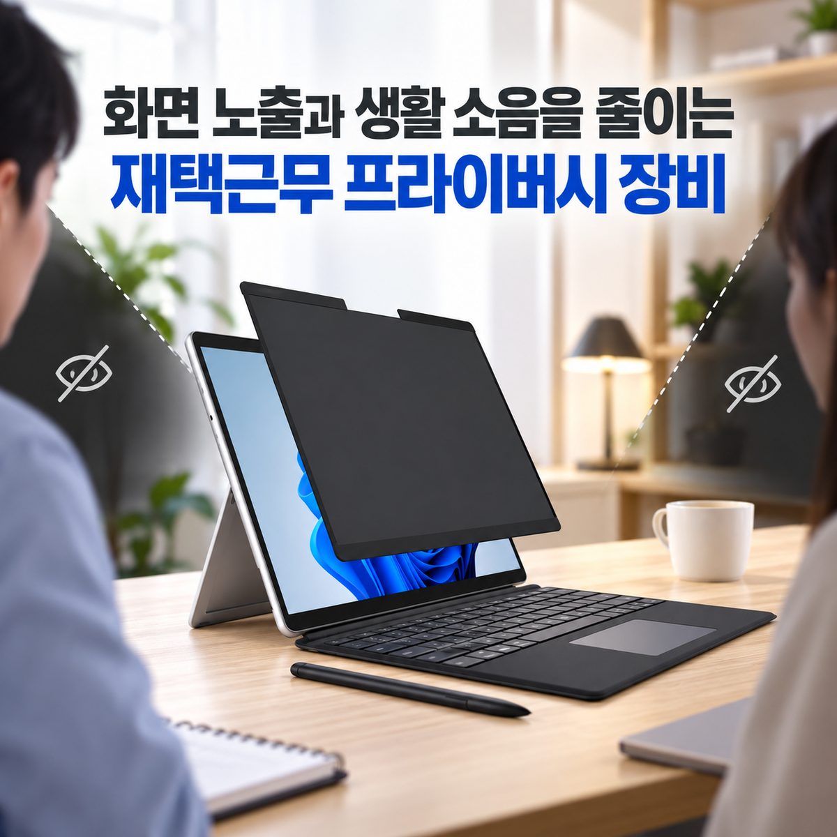 画面の露出と生活音を減らす在宅勤務プライバシー機器