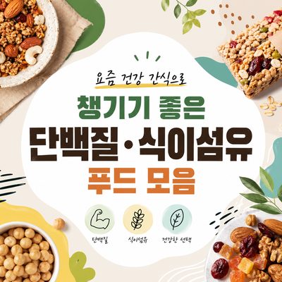 요즘 건강 간식으로 챙기기 좋은 단백질·식이섬유 푸드 모음