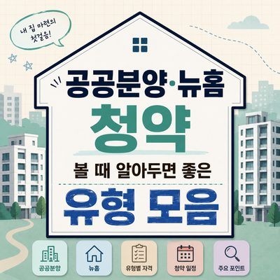 공공분양·뉴홈 청약 볼 때 알아두면 좋은 유형 모음
