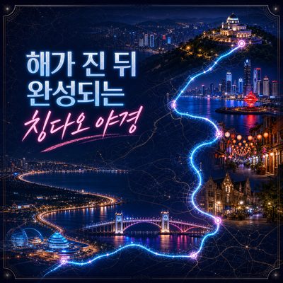 해가 진 뒤에 완성되는 칭다오 야경 산책