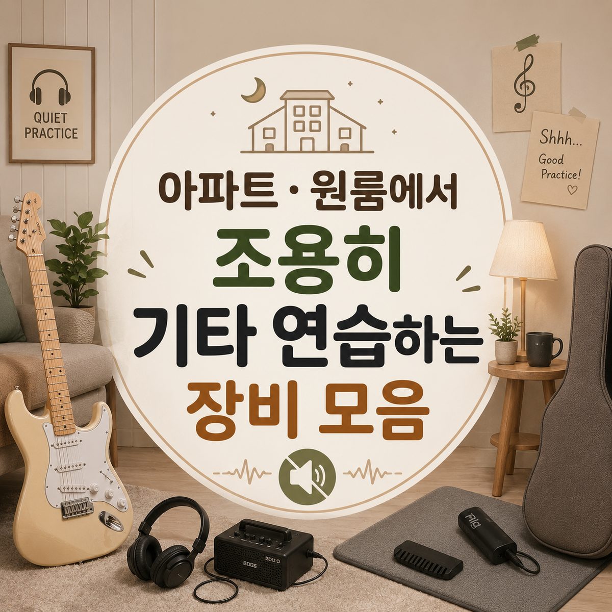아파트·원룸에서 조용히 기타 연습하는 장비 모음