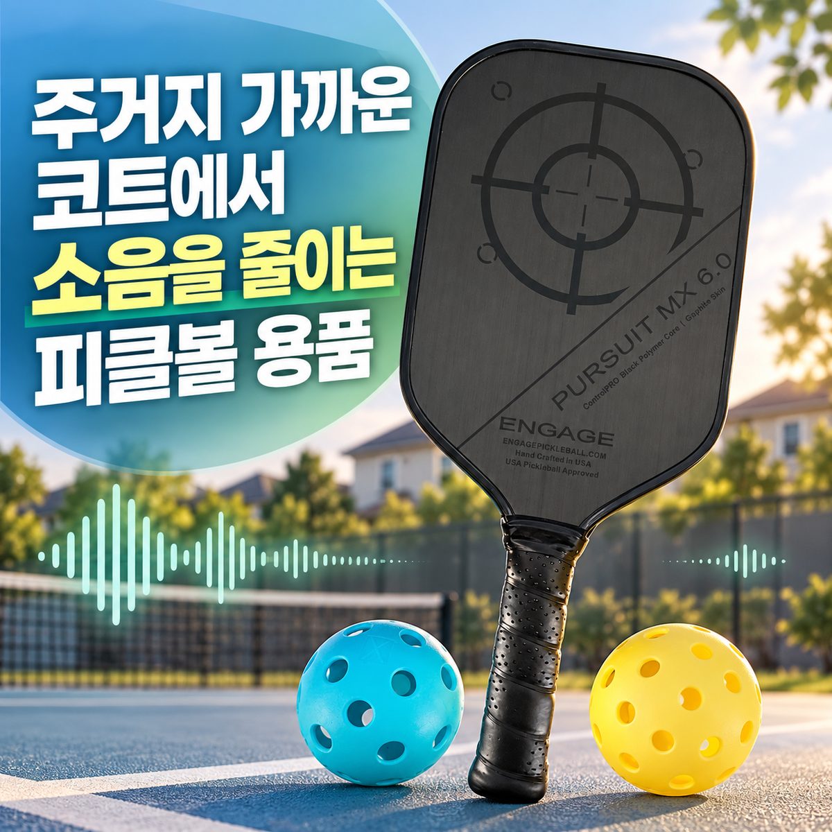 주거지 가까운 코트에서 소음을 줄이는 피클볼 용품