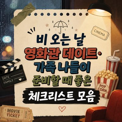 비 오는 날 영화관 데이트·가족 나들이 준비할 때 좋은 체크리스트 모음