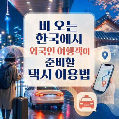 비 오는 한국에서 외국인 여행객이 준비할 택시 이용법