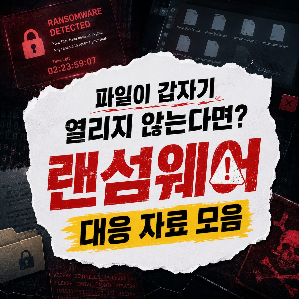 파일이 갑자기 열리지 않는다면? 랜섬웨어 대응 자료 모음