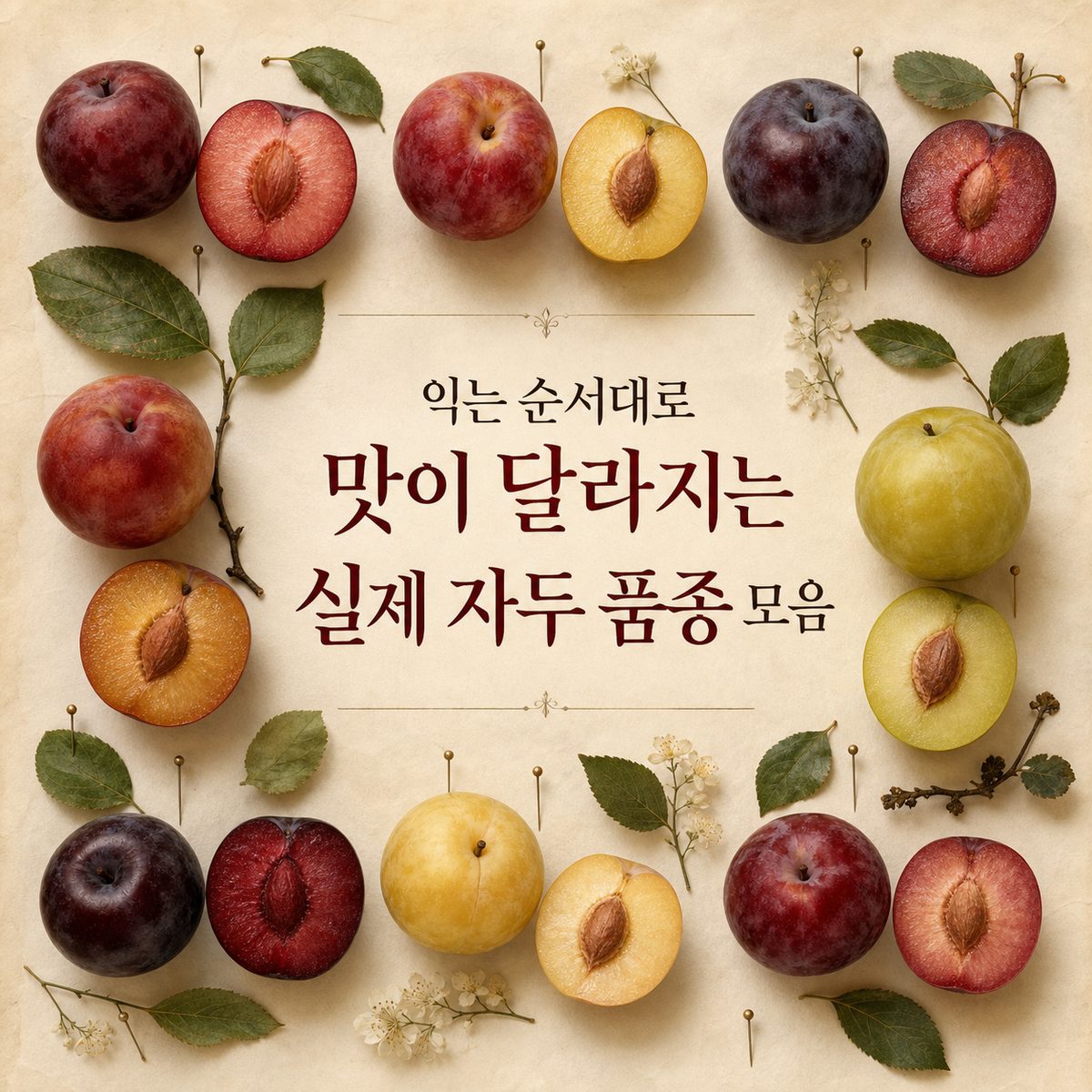 익는 순서대로 맛이 달라지는 실제 자두 품종 모음