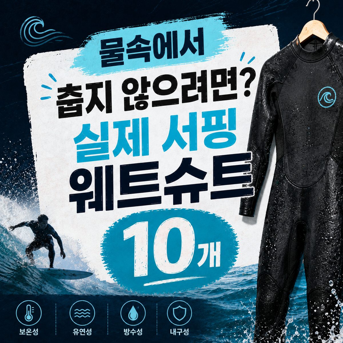 물속에서 춥지 않으려면? 실제 서핑 웨트슈트 10개