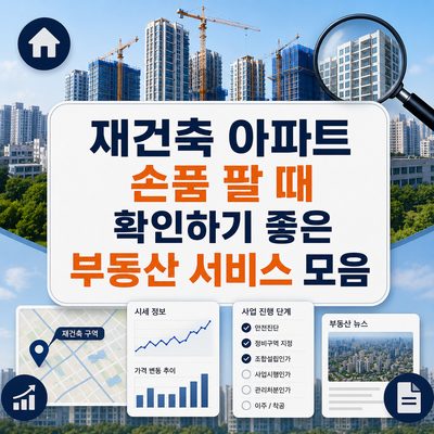 재건축 아파트 손품 팔 때 확인하기 좋은 부동산 서비스 모음