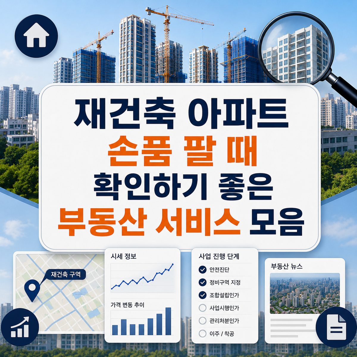 재건축 아파트 손품 팔 때 확인하기 좋은 부동산 서비스 모음
