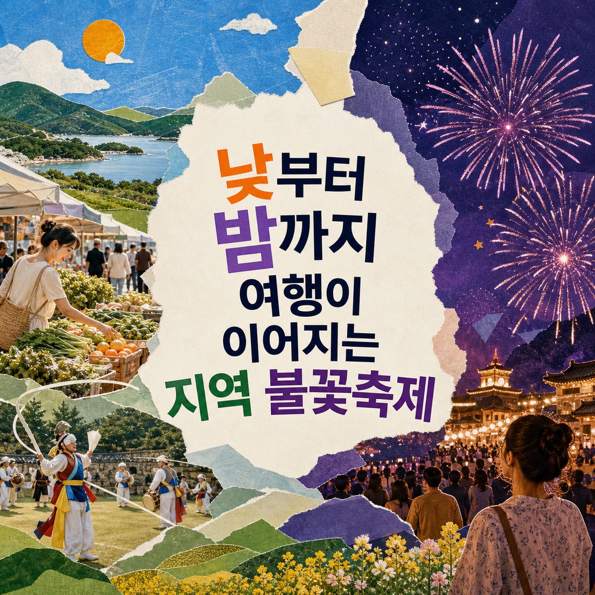 낮부터 밤까지 여행이 이어지는 지역 불꽃축제