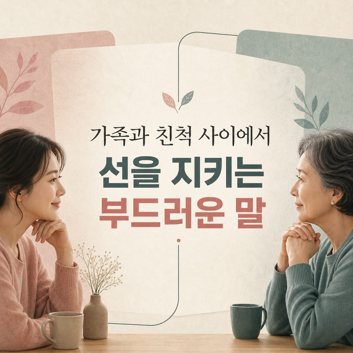 가족과 친척 사이에서 선을 지키는 부드러운 말