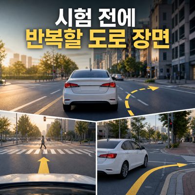 도로주행시험 전에 실제 도로에서 반복할 장면들