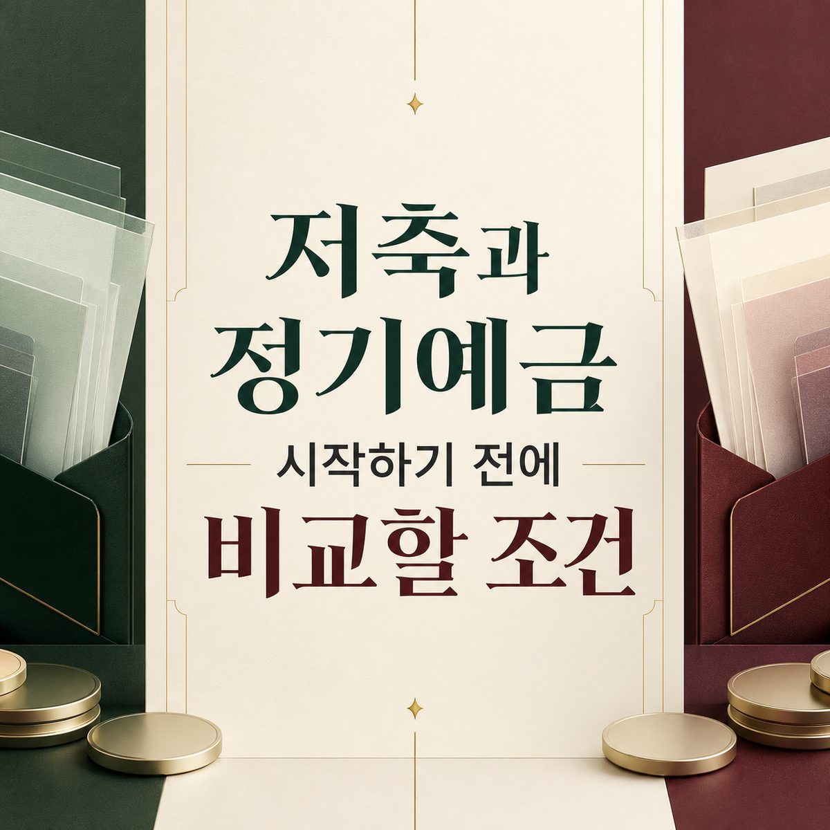 저축과 정기예금을 시작하기 전에 비교할 조건