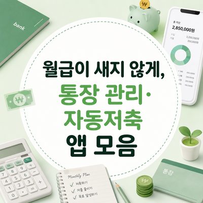 월급이 새지 않게, 통장 관리·자동저축 앱 모음