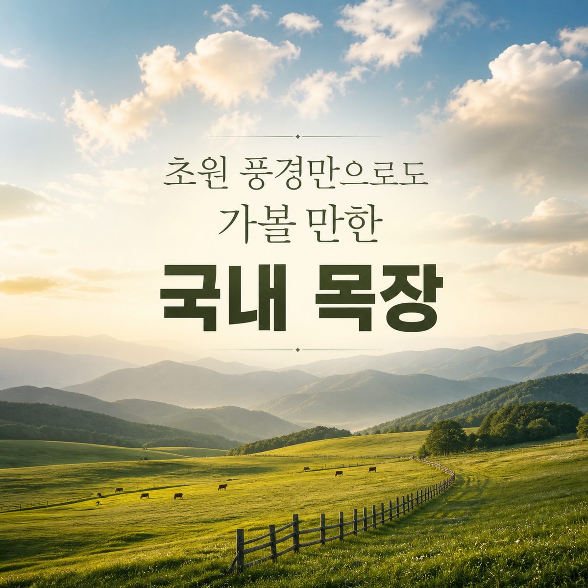 초원 풍경만으로도 가볼 만한 국내 목장