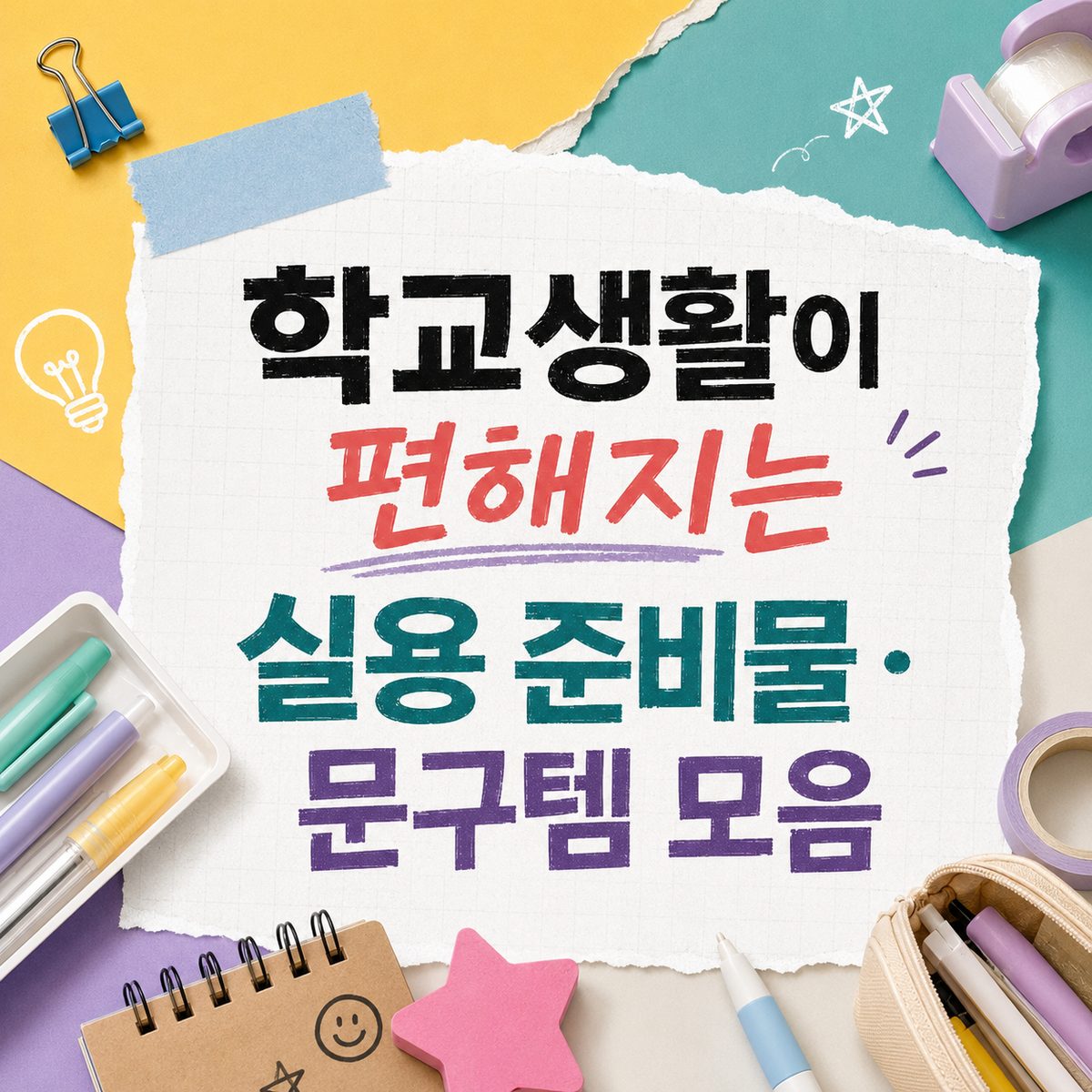 학교생활이 편해지는 실용 준비물·문구템 모음