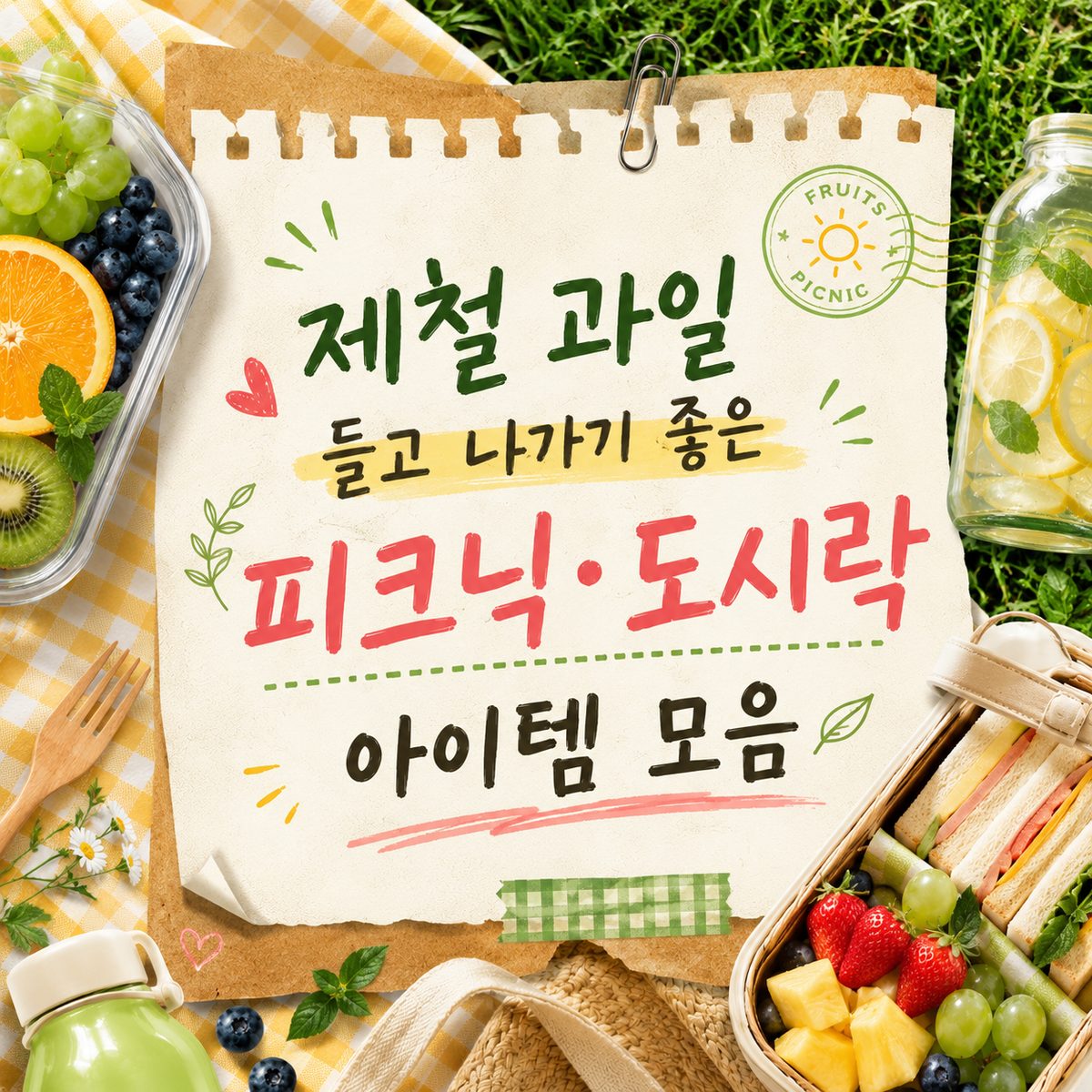 제철 과일 들고 나가기 좋은 피크닉·도시락 아이템 모음