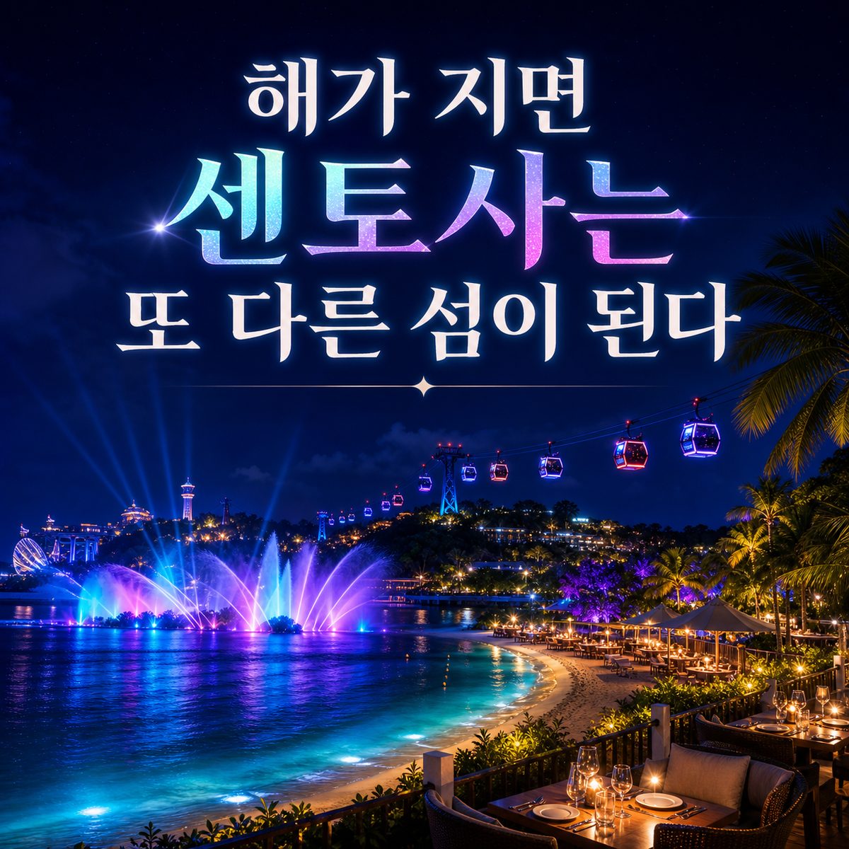 해가 지면 센토사는 또 다른 섬이 된다