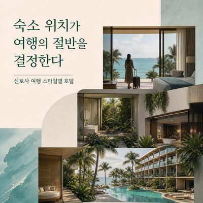 센토사에서는 숙소 위치가 여행의 절반을 결정한다