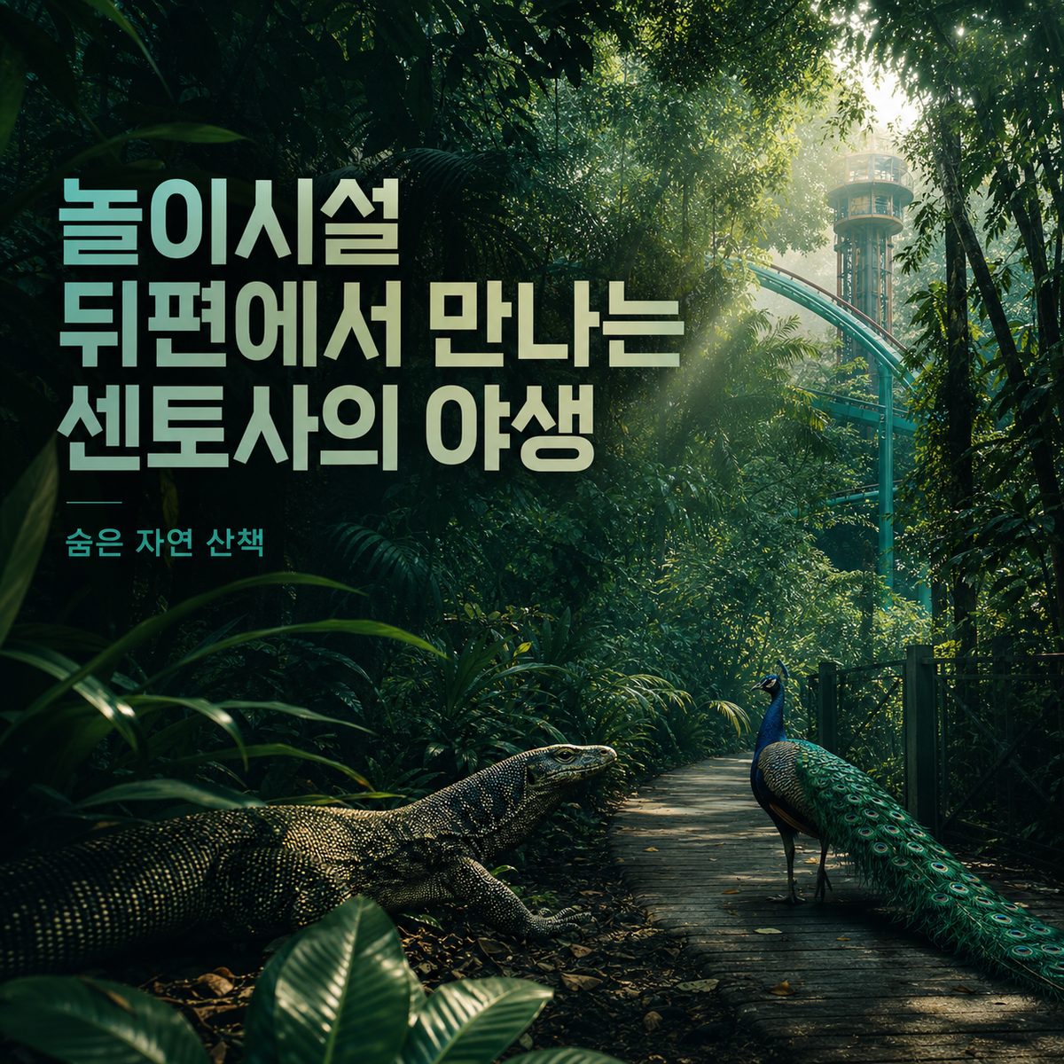 놀이시설 뒤편에서 만나는 센토사의 야생