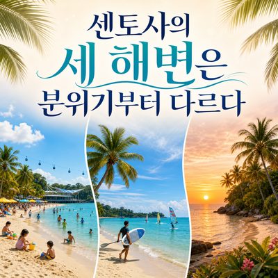 센토사의 세 해변은 분위기부터 다르다