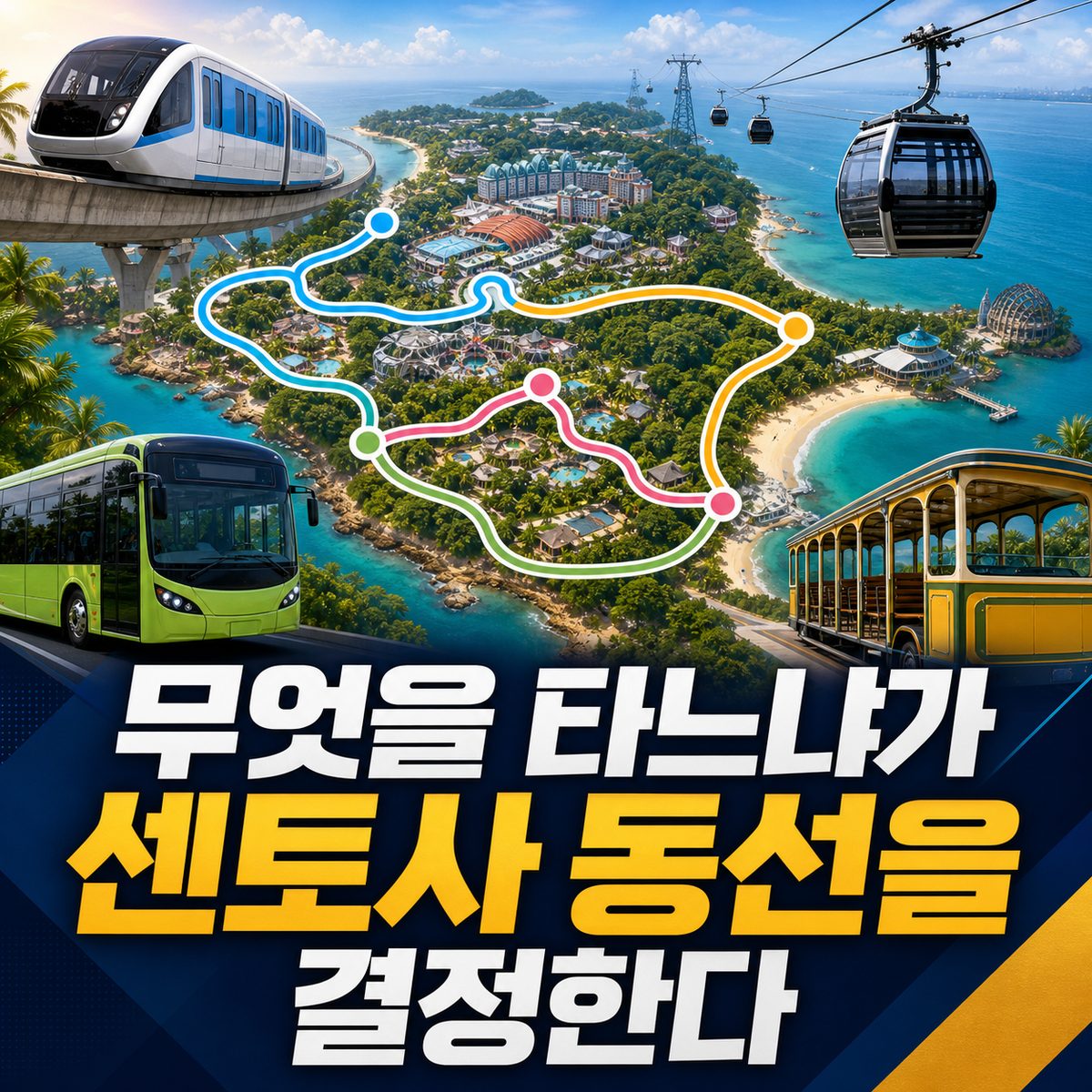 센토사에서는 무엇을 타느냐가 동선을 결정한다