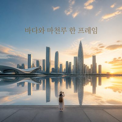 바다와 마천루가 한 프레임에 담기는 선전