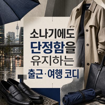 소나기에도 단정함을 유지하는 출근·여행 코디