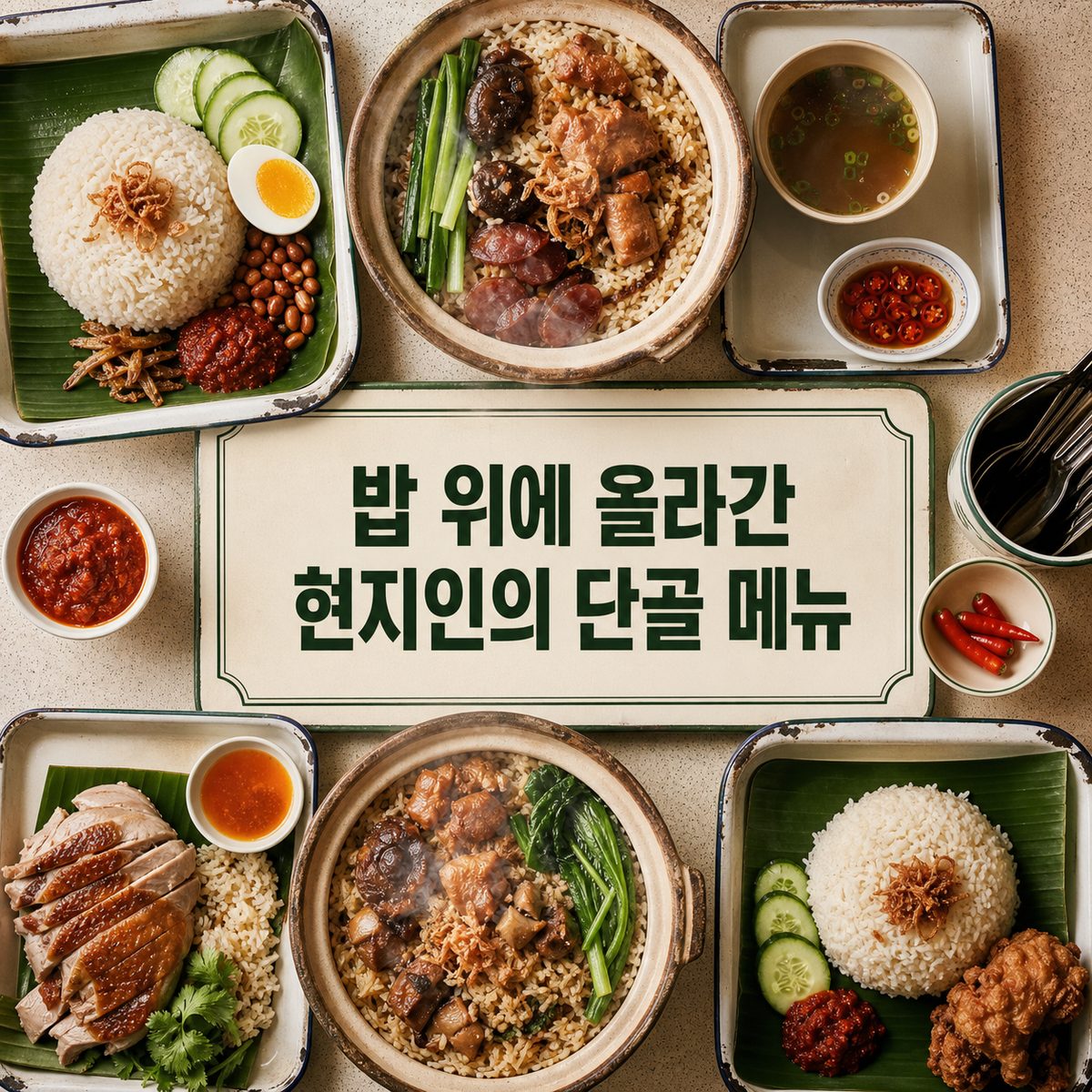 밥 위에 올라간 현지인의 단골 메뉴