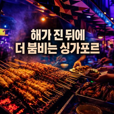 해가 진 뒤에 더 붐비는 싱가포르