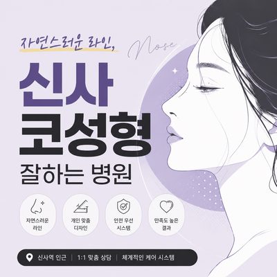 자연스러운 라인, 신사 코성형 잘하는 병원