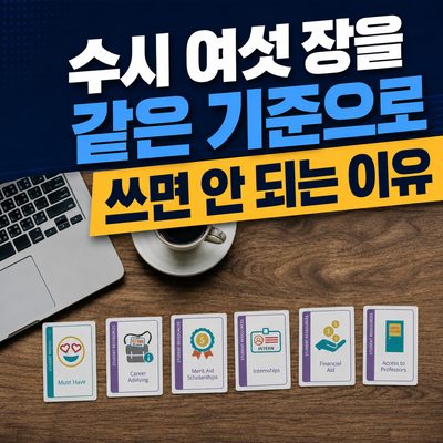수시 여섯 장을 같은 기준으로 쓰면 안 되는 이유