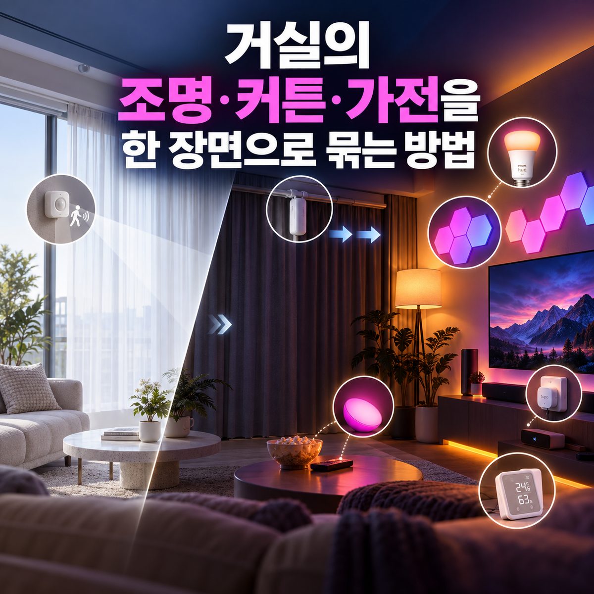 거실의 조명·커튼·가전을 한 장면으로 묶는 방법