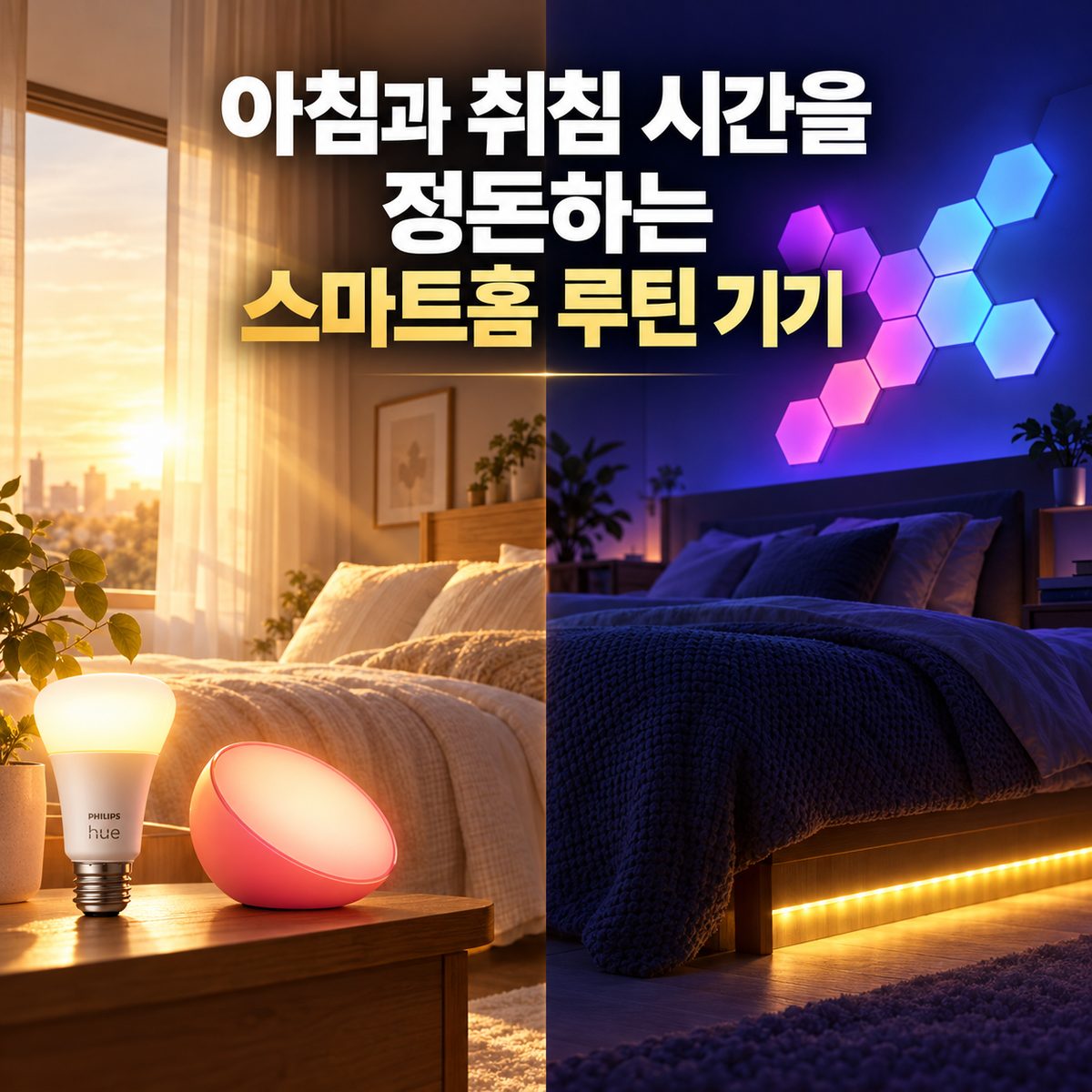 아침과 취침 시간을 정돈하는 스마트홈 루틴 기기