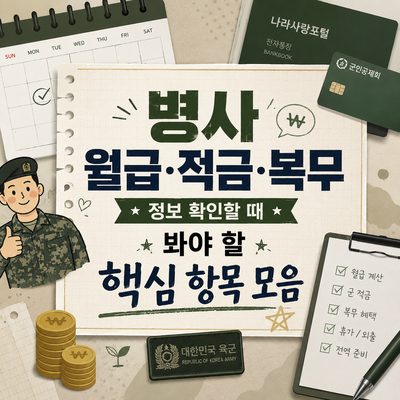 병사 월급·적금·복무 정보 확인할 때 봐야 할 핵심 항목 모음