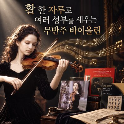 활 한 자루로 여러 성부를 세우는 무반주 바이올린