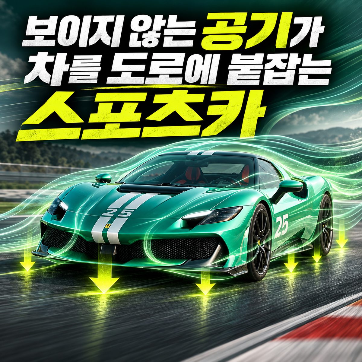 보이지 않는 공기가 차를 도로에 붙잡는 스포츠카