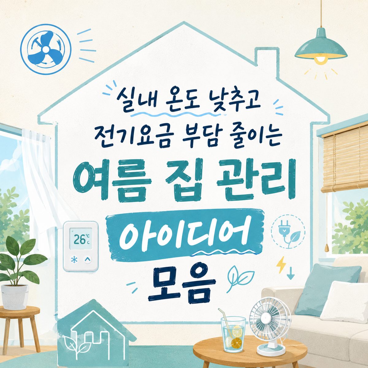 실내 온도 낮추고 전기요금 부담 줄이는 여름 집 관리 아이디어 모음