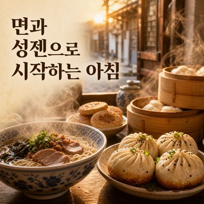 쑤저우의 아침은 면과 성젠에서 시작된다