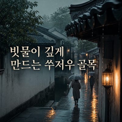 빗물이 골목의 색을 깊게 만드는 쑤저우