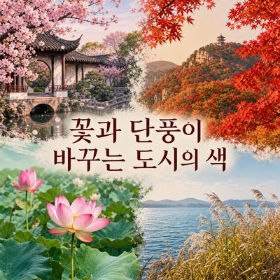 꽃과 단풍이 도시의 색을 바꾸는 순간
