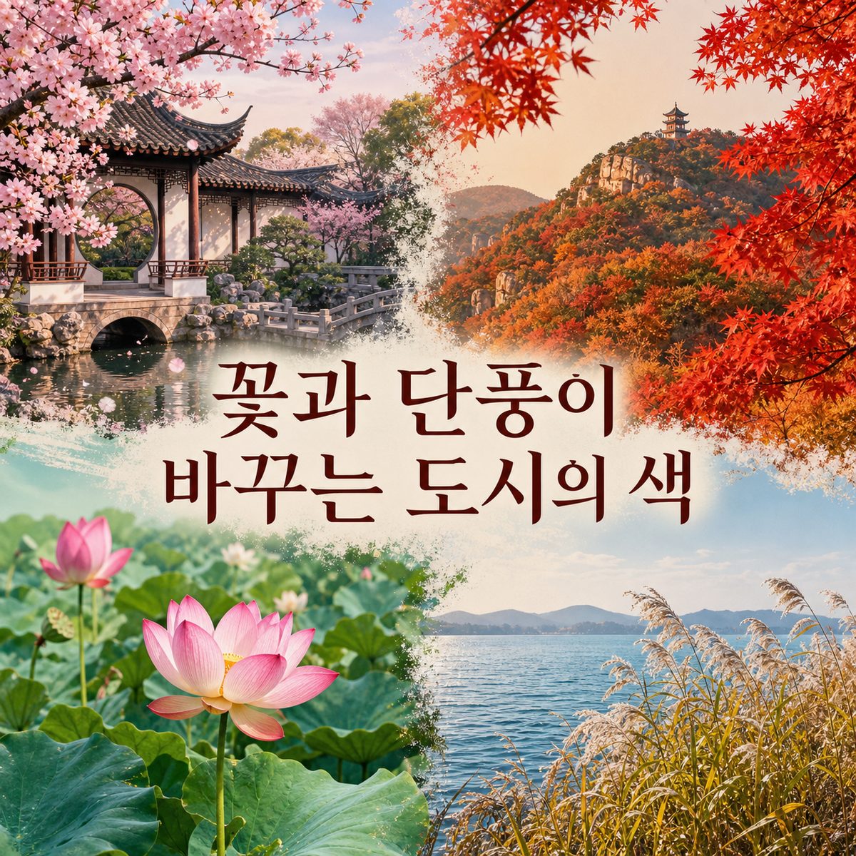 꽃과 단풍이 도시의 색을 바꾸는 순간