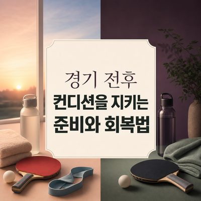 경기 전후 컨디션을 지키는 준비와 회복법